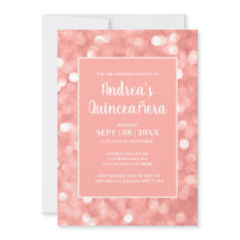 Quic Moderno Elegante Rosa Bokeh Luz Quinceañera