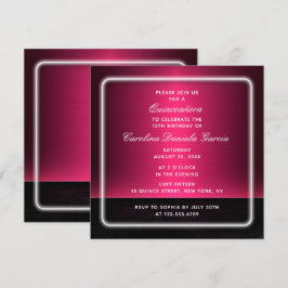 Convite Quic Moderno Roxo Roxo Gelam Quinceañera