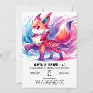 Convite Quic Playful Fox Birthday