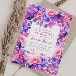 Convite Quic Purple Watercolor Floral 60ª Festa de anivers<br><div class="desc">Celebrar em Estilo com nossos Convites de festas de aniversários Brilhantes e ousados. Faça sessenta anos com nossos incríveis convites florais de aquarela em Purple. Peça agora e faça do seu sexagésimo aniversário um memorável!</div>