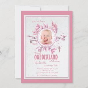 Convite Quic Winter Photo Invitation Pink