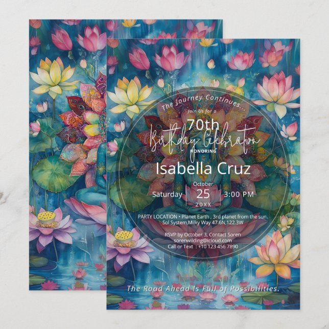 Convite Quiet Becoming | Design Flor de Lótus (Frente/Verso)