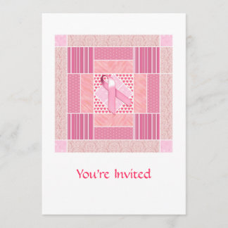 Convite Quilt de Homenagem Rosa aos Sobreviventes do Cânce