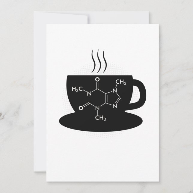 Convite Química Caffeine Molecule (Frente)