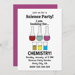 Convite Química Engraçada Estou Procurando Química