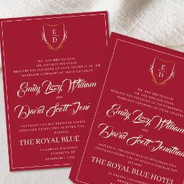 Convite Quimísico clássico do Ouro vermelho Crimson