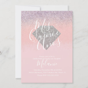 Convite Quiñce Faux Glitter Diamond Pink Aniversário