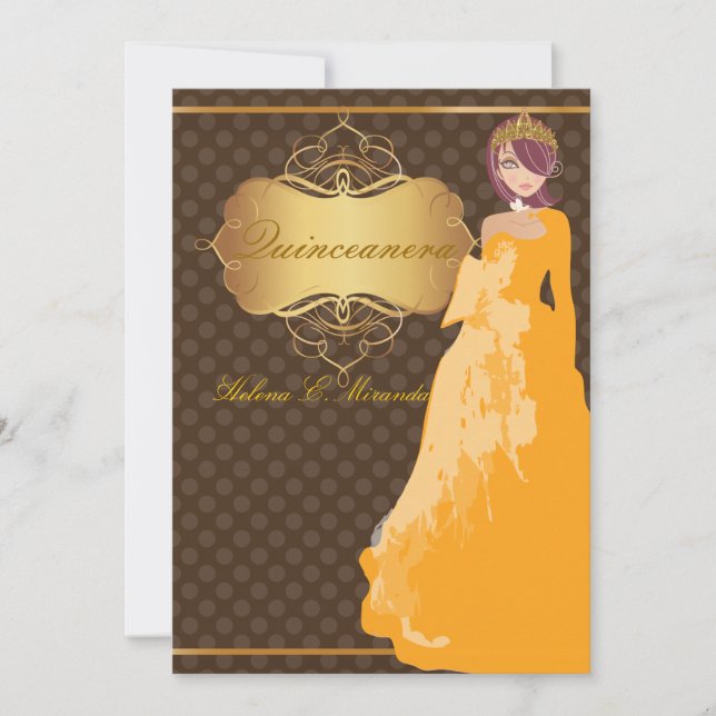 Convite Quince/Sweet 16/ princesa/bolinhas (Frente)