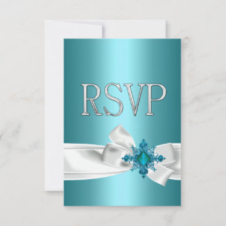 Convite Quinceanera 15º Azul Turquesa Prata Branco Laço RS