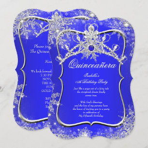 Convite Quinceanera 15º Inverno Azul Real Maravilhoso