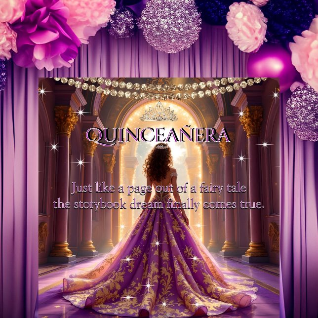 Convite Quinceanera 15 Birthday Palace Magenta Dourado (Criador carregado)