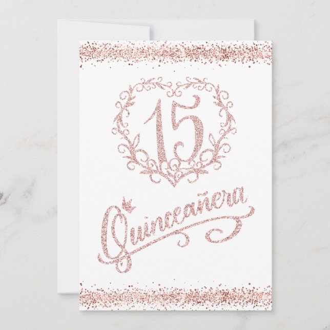 Convite Quinceañera 15 - Lente Rosa Esbranquiçada (Frente)