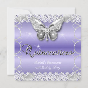Convite Quinceanera 15 Mauve Lace Butterfly Partido