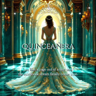 Convite Quinceanera Aniversário de 15 anos Palácio Aqua Ve