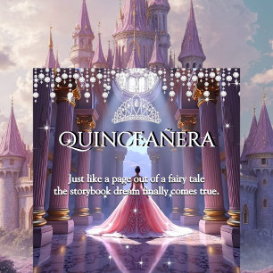 Convite Quinceanera Aniversário de 15 anos Palácio Roxo Ro