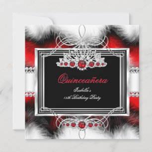 Convite Quinceanera Aniversário de 15 anos Pena Pérola Ver