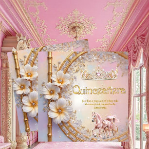 Convite Quinceanera Aniversário Rosa Lilás Diamante Ouro C