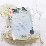 Convite Quinceañera Azul, Cor de Água Dourada Elegante<br><div class="desc">Azul de aquarela pastel macio elegante e cor de rosa com acentos florais em uma bela falso estrutura de ouro. Uma elegância pura. Este é um convite tão bonito para qualquer estação. Apenas respiração. Um delicado quadro de lindas flores. 100% de satisfação do cliente no "Zazzle" todos os dias.</div>
