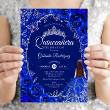 Quinceanera Azul Real Prata