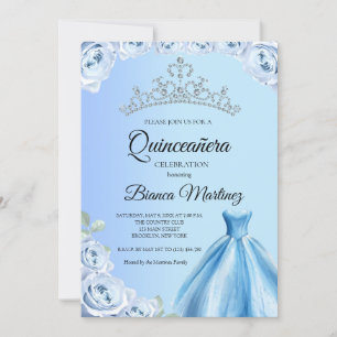 Convite Quinceanera Baby Blue Vress Mis Quince