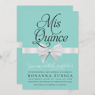 Convite Quinceanera Birthday - Elegante Azul