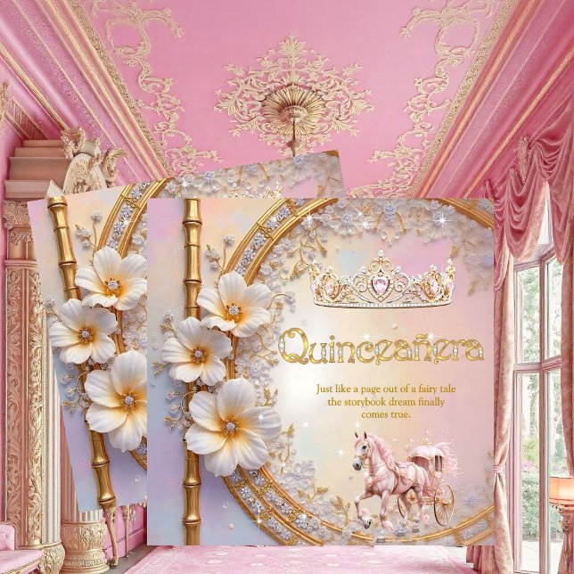 Convite Quinceanera Birthday Pink Lilac Diamond Cavalo Dou (Criador carregado)