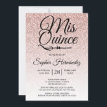 Convite Quinceañera Blush Pink Glitter 15 Aniversário<br><div class="desc">Um convite de 15 anos,  glamouroso,  moderno e brilhante design,  cor-de-rosa,  cor-de-rosa,  cor-de-rosa,  apresenta o texto "Mis Quince" na caligrafia manuscrita. Convite de aniversário perfeito para uma Quinceañera glamourosa,  perfeita para ela,  a modista que ama padrões modernos,  brilho,  luxo e vidro. Desenvolvido exclusivamente para você pelo Happy Dolphin Studio.</div>