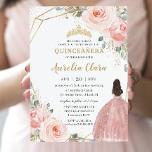 Quinceañera Blush Rosa Rosa Rosa Floral Mis Quince