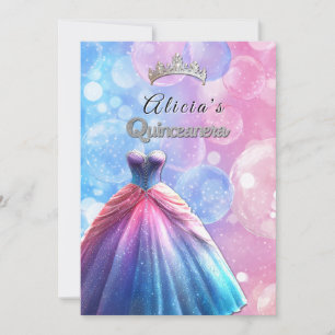 Convite Quinceanera Bonito Coroa de Palhaços