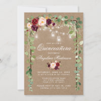 Quinceanera Botânica Madeira Frame Kraft