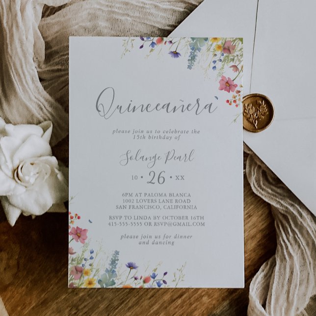 Convite Quinceañera Botânica Prado Rústico (Criador carregado)