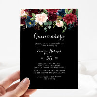 Quinceañera Botânica Rústica Negra