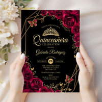 Quinceanera Burgundy Dourado