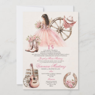 Convite Quinceañera Charra Ocidental Princesa XV Anos