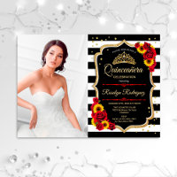 Quinceanera Com Foto - Rosas vermelhas Girassóis