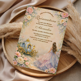 Convite Quinceañera Conto de Fadas Carruagem Encantada