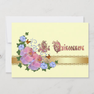 Convite Quinceanera convidado 15 Birthday elegante