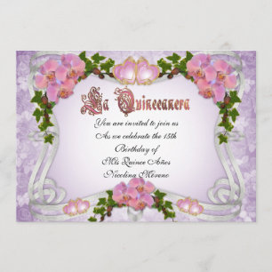 Convite Quinceanera convidado 15 Birthday elegante