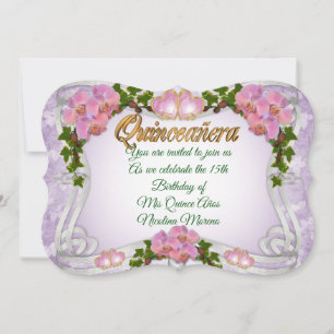 Convite Quinceanera convidado 15 Birthday elegante