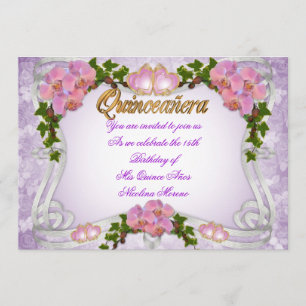 Convite Quinceanera convidado 15 Birthday elegante