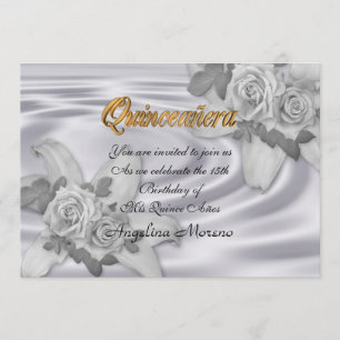 Convite Quinceanera convidado 15 Birthday elegante