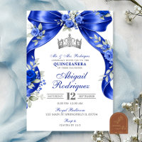 Quinceanera Coquete Azul Marinho Prata