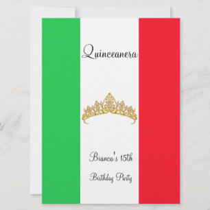 Convite Quinceanera Coroa de Ouro do México 15