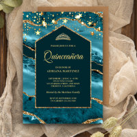 Quinceanera da Arca Marble, Dourada Teal,