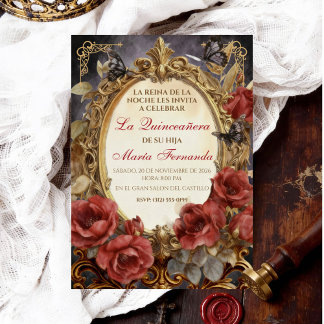 Convite Quinceañera Dark Fantasia Gótica Romântica
