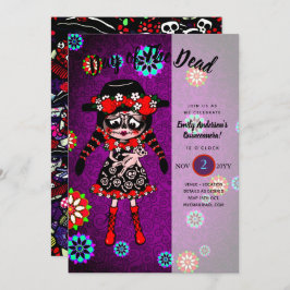 Convite Quinceanera Day of the Dead Sugar Skulls