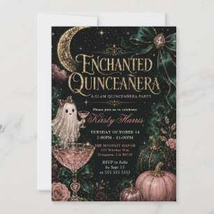 Convite Quinceanera de Halloween Fantasma Encantado