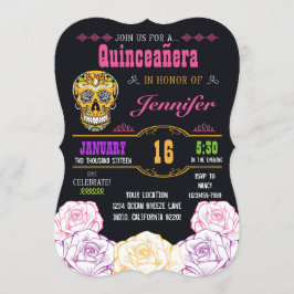Convite Quinceañera Dia do Crânio do Açúcar Morto