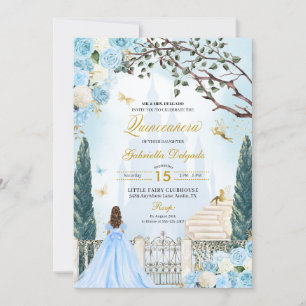Convite Quinceanera do Jardim Encantado pela Cinderela Azu