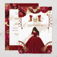 Quinceanera Dourada Burgundy Western Charro 2 Side